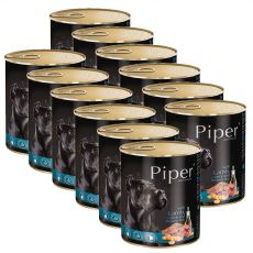 Konzerva Piper Adult s jehněčím, mrkví a hnědou rýží 12 x 800 g