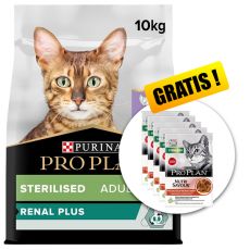 PURINA PRO PLAN CAT STERILISED RENAL PLUS krůta 10 kg + Nutri Savour kapsičky hovězí 5x85g